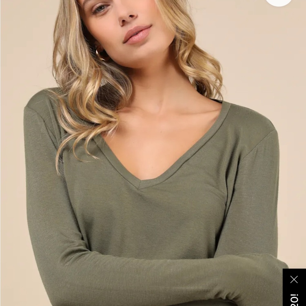 Lulus Versatile Intention Olive Green Long Sleeve Top